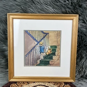 Klassischer Winnie Puuh Christopher Robin gerahmter Passepartoutdruck 15" x 15" - Bild 1 von 6