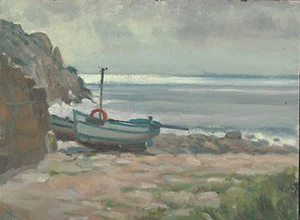 ORIGINAL MICHAEL RICHARDSON OIL "Penberth Cove" Cornwall Coast Beach PAINTING - Picture 1 of 1