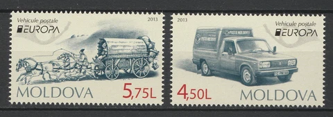 Moldova 2013 CEPT Europa "Postal Vehicles" 2 MNH stamps Cover