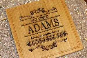 Laser Engraved Personalised Chopping Board - Picture 1 of 3