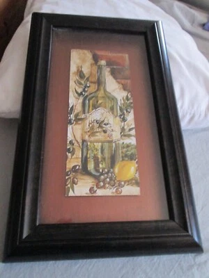 Arte de pared enmarcado en aceite de oliva 15 X 9 Foto 1 de 4