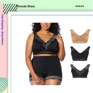 Rhonda Shear 3-pc "Betty" Pin-Up Bra with Pads and Adjustable Back 689-965, 1X - Picture 1 of 7