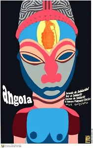 POSTER POLITICO.Set di 5. Solidarietà Angola.Africa. Decorazione artistica propaganda - Foto 1 di 5