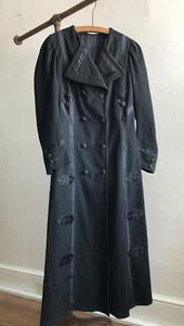 Antiguo abrigo de lana negro de principios de siglo 1900 para caminar chaqueta botones vintage - Imagen 1 de 12