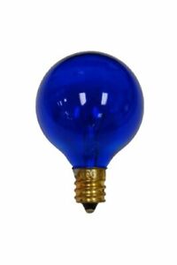 S3834 10W G12.5 Incandescent Candelabra Base Light Bulb Transparent Blue