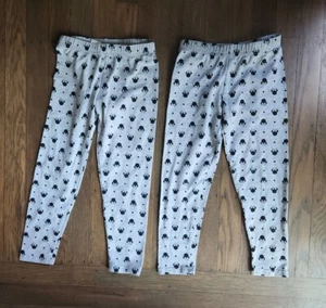 Lot Of 2 LICENSED DISNEY MINNIE MOUSE GIRLS LEGGINGS GRAY 5t EUC - Picture 1 of 6