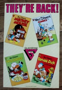 Póster Gladstone 1986 Carl Barks Pato Donald Tío Scrooge Mickey Mouse Disney - Imagen 1 de 1