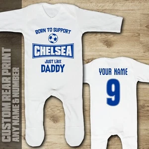 Chelsea - Fußball - Born to Support - Baby Strampler - Bild 1 von 4