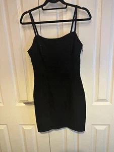 Black Denim Pinnafore Dress - Picture 1 of 2