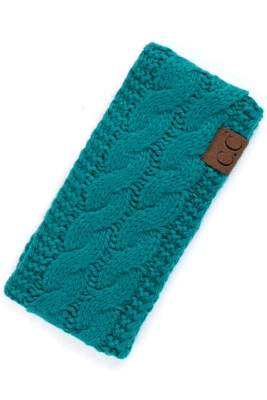 C.C Mujeres Sherpa Forrado Cable Tejido Invierno Diadema Calentador de Oreja Envoltura Suave Acogedor Foto 1 de 4