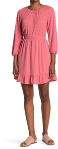 Collective Concepts  Women's Long Sleeve Smocked Waist Dress Coral Size M $119 - Picture 1 of 5
