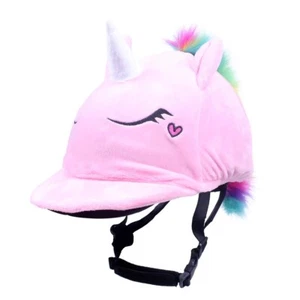 Niedlicher Reithelm Überzug Unicorn mit Horn und bunter Mähne One Size - Picture 1 of 3