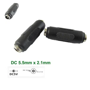 5.5mm x 2.1mm Female to 5.5mmx 2.1mm Female Jack CCTV DC Power Adapter Connector - Picture 1 of 8