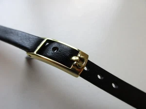 Omega vintage 1960's leather 8 MM Swiss watch band strap - signed buckle - Picture 1 of 4