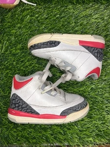 2006 Air Jordan 3 Retro Fire Red Toddler Size 5c True Red Shoes Sneakers - Picture 1 of 6