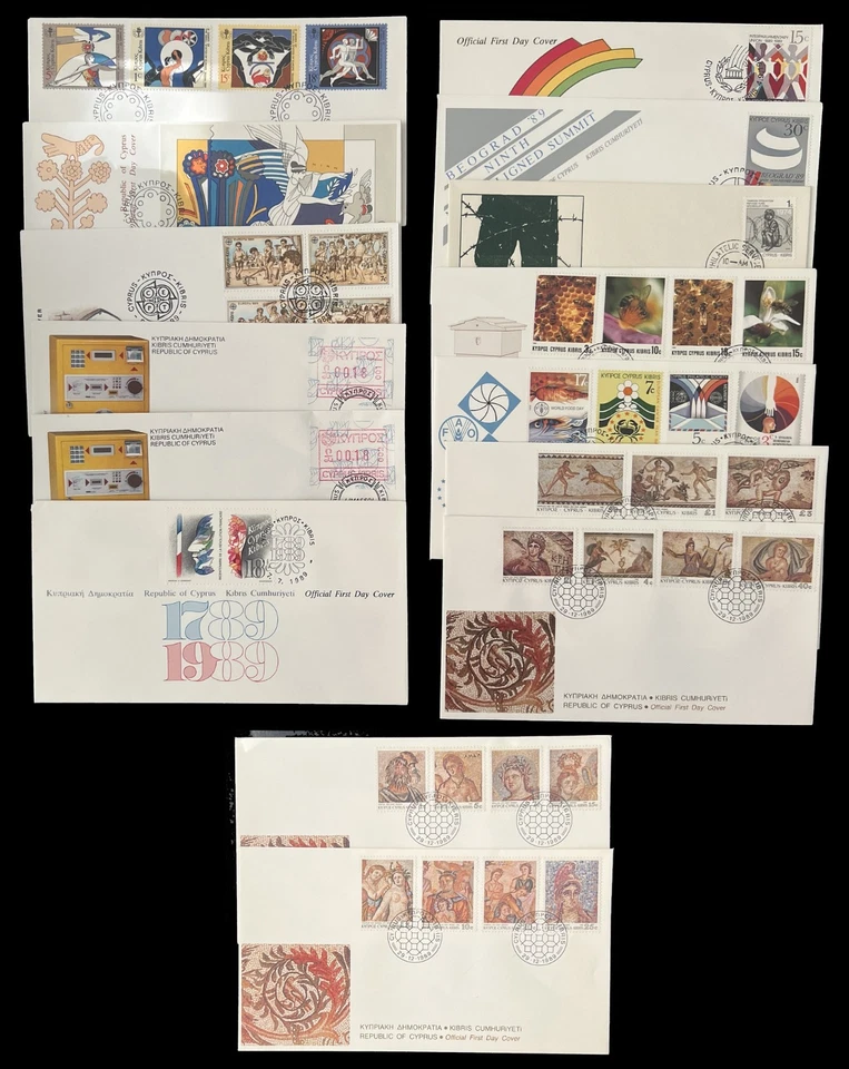 Cyprus 1989 complete year FDC - Image 1 of 1
