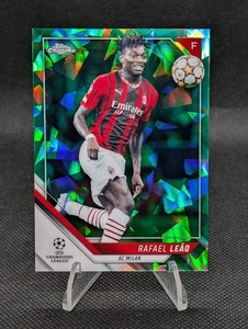 2021 Topps Chrome Sapphire UEFA Champions League Rafael Leao Green /75 Card #37 - Bild 1 von 2