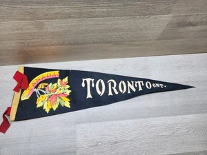 Vintage Antique Felt Souvenir Pennant Toronto Ontario Canada 23" - Picture 1 of 4