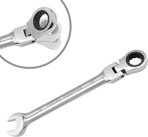 10 mm Ratschenschlüssel mit flexiblem Kopf, 12 Punkt Chrom-Vanadium-Stahl Kombination Spannweite - Bild 1 von 5
