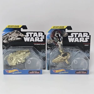 Hot Wheels Boba Fett's Slave 1 Halcón Milenario Naves Estelares Doradas Star Wars Lote - Imagen 1 de 10