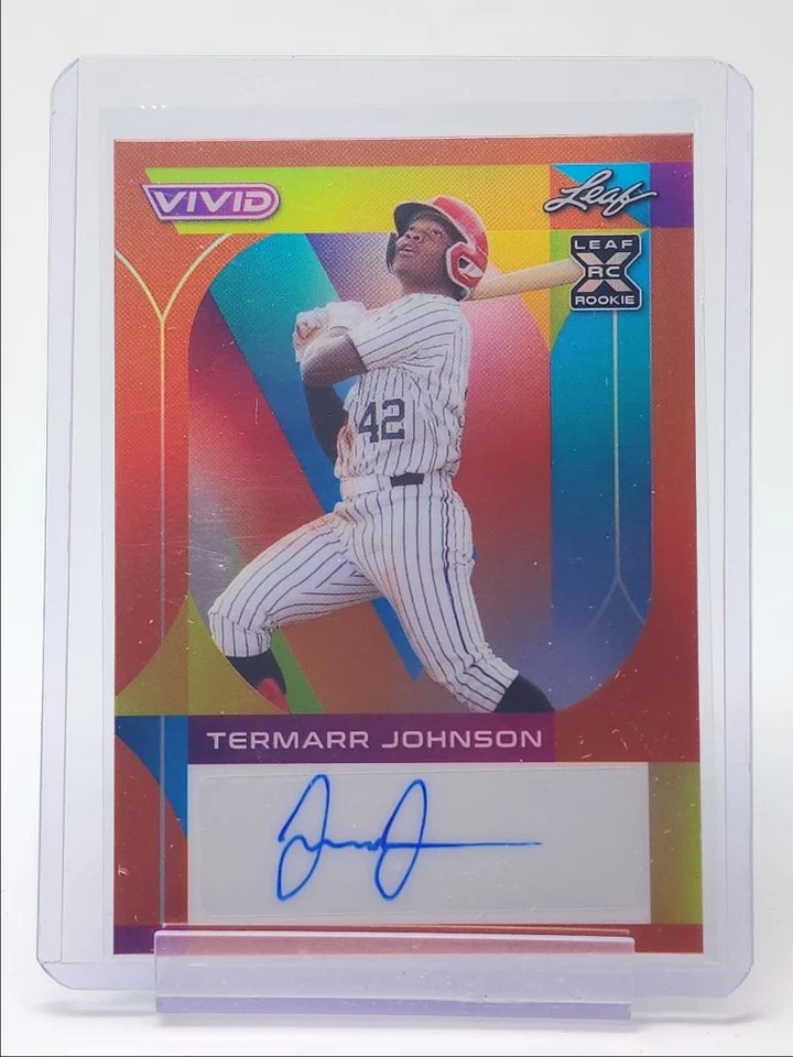 TERMARR JOHNSON 2022 LEAF VIVID XRC ROOKIE AUTOGRAPH ORANGE RC AUTO /10 Q1880 - Image 1 of 2
