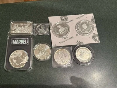 8.5  oz Mixed Lot of Random .999 Fine Silver - Black Panther, Komodo, Britannia - Image 1 of 4