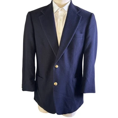 Brooks Bros 1818 40R Camel Hair Navy Sport Coat Gold Buttons Perfect  - Image 1 of 4