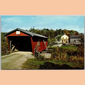 Postal Doon Pioneer Village Kitchener Ontario puente cubierto - Imagen 1 de 4