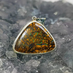 Elamarundra Queensland Boulder Opal 24.00ct S925 Silver Custom-made Pendant - Picture 1 of 7