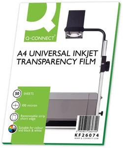Q-Connect Inkjet Over Head Projector Film (Pack of 50) 1 1 - Photo 1/2