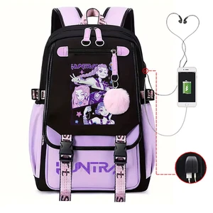 Anime Demon and Hunters Huntrixit Backpack Women Girls USB Charging Bags Large - Picture 1 of 17