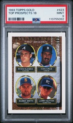 1993 Topps Gold #423 Top Prospects Ryan Klesko PSA 9 - Imagem 1 de 2