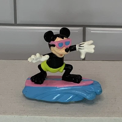 Vintage Mickey Mouse Surfing Disney Pvc Surf Board Decopac Cake Topper Surfer - Image 1 of 4