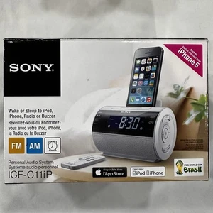 Sony ICF-C11iP Personal Audio System Dream Machine iPod Clock Radio Alarm White - Picture 1 of 13