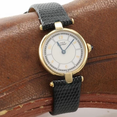 Reloj Cartier Vermeil Cuarzo Must de Cartier Vendome Arabia Esfera Blanca 24mm Foto 1 de 4