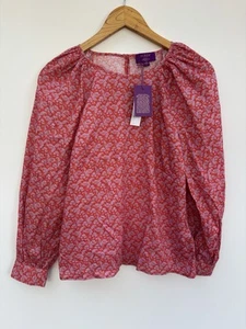 J Crew Liberty Floral Shirt NWT XS Toutouayette Floral Red Pink Top - Picture 1 of 5