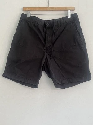 Pantalones Cortos Uniqlo Para Hombre Talla Mediana 30-33 Negro Algodón Lona Chino Caquis Frente Plano Foto 1 de 4