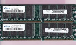 512MB 2x256MB PC-2100 ELIXIR M2U25664DS88AOG-75B DDR333 DDR1 Memory Kit PC2100 - Picture 1 of 2