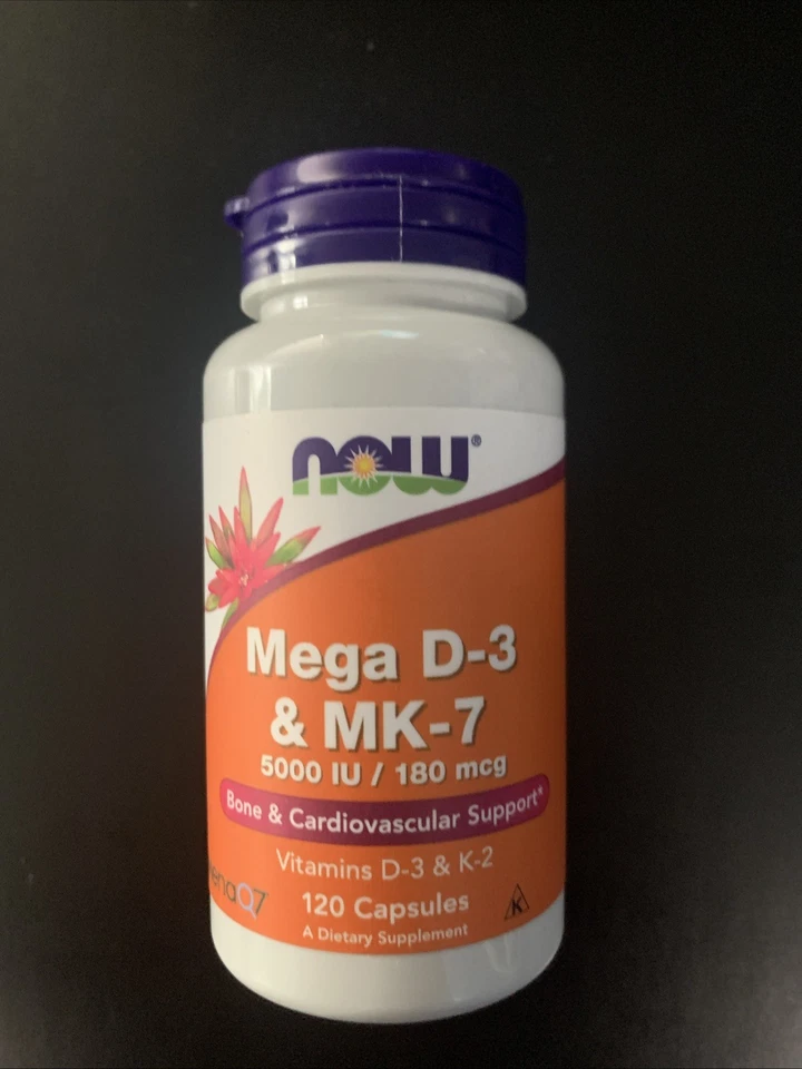Ahora Mega D3 y MK-7, 5000 UI/180 mcg. 120 cápsulas. Exp 10/2027.  Multi Descuento Foto 1 de 4