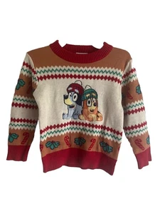 Bluey Bingo Christmas Sweater Kids Pullover Holiday Festive 18M - Picture 1 of 9
