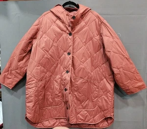 Old Navy Burnt Orange Quilted Winter Coat Size 3X Button Up - Picture 1 of 7