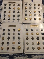 (4) NEW Antique Button Card Vintage Military Waterbury Button Co CT Sample Cards