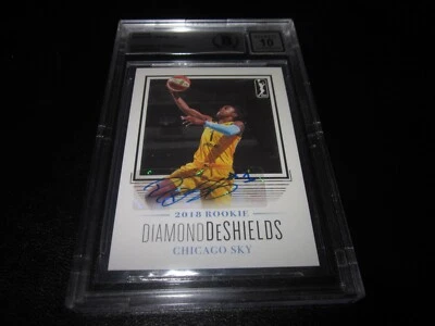 DIAMOND DESHIELDS SIGNED 2018 RITTENHOUSE WNBA RC CARD BECKETT SLAB AUTO GRADE10 - Image 1 of 4