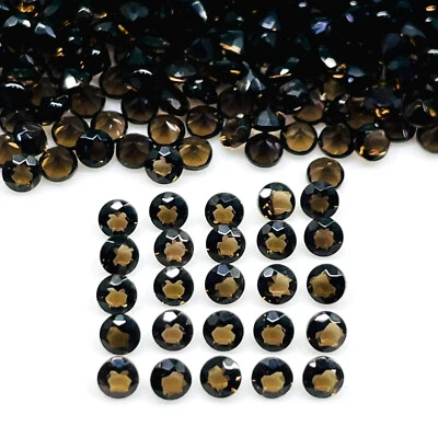 Lote de 200 piedras preciosas sueltas calibradas corte redondo de cuarzo ahumado natural VVS 2,25 mm Foto 1 de 4