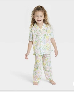 Kid's Size 18 m Mommy & Me Matching Family Pajama Sleep Set Girls White Floral - Picture 1 of 6