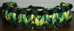 Cobra Weave Slip On Armband 550 Paracord schwarz hellgrün Camo Henkerknoten - Bild 1 von 3