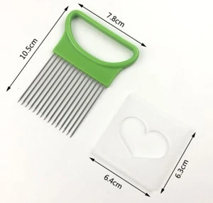 Stainless Steel Onion Slicer Holder Vegetable Cutting Assist Tool Kitchen Gadget - Picture 1 of 9