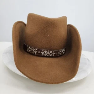 Toby Keith 100% Wool Brown Cowboy Country Concert Festival Silver Band Hat S / M - Picture 1 of 12