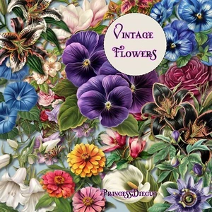 22 Pieces Vintage Flowers Clear Stickers Set, Junk Journal, Scrapbooking - Picture 1 of 3