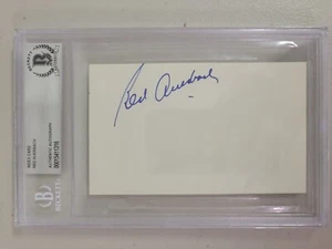 Red Auerbach Signed 3x5 Index Card Beckett Encapsulated Boston Celtics NBA HOF - Picture 1 of 4